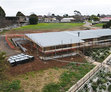 The frame and roof of the extension is continuing to progress