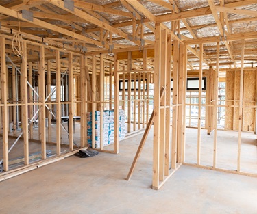 The inside of the extension is taking shape with the frame ready for plaster