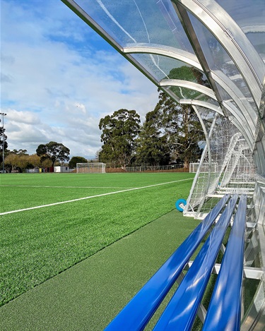 Shelters will protect players and coaches from the weather.