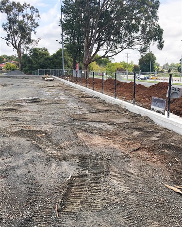 Footings and posts have been installed for the new perimeter fencing.