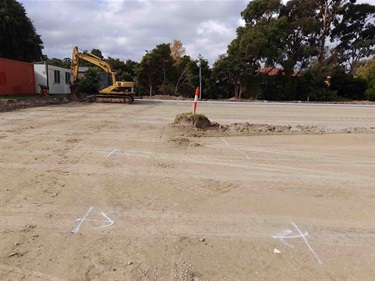 The stage one carpark works in progress