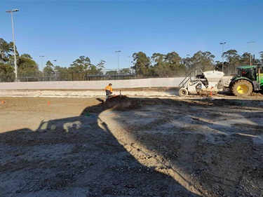 The stage one carpark works in progress