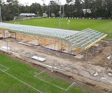 Internal and roof framing is complete for majority of the new pavilion