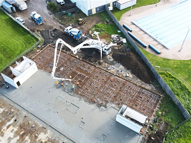 The second slab has been poured and steel frames will soon arrive on site