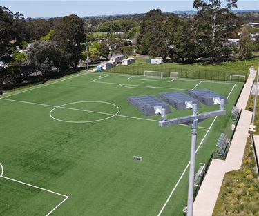 New LED field lighting has been installed on the synthetic soccer field