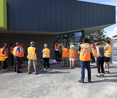 Project Reference Group members receiving tour instructions