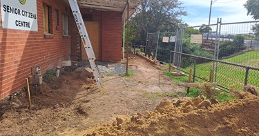 Site excavation for the new access ramp is underway