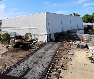 Connection between the existing and new facility is underway