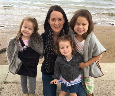 Kelly with her daughters Lola, Issie and Zoe